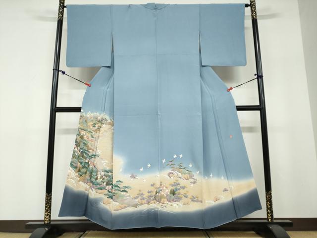 平和屋着物●豪華色留袖 友禅 作家物 飛鳥立波風景文 暈し染め 正絹 逸品 DABF1587ud