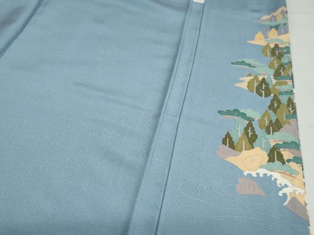 平和屋着物●豪華色留袖 友禅 作家物 飛鳥立波風景文 暈し染め 正絹 逸品 DABF1587ud