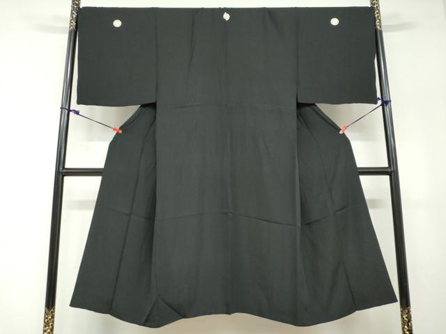 平和屋着物●男性 黒紋付 正絹 逸品 DABF1590ud