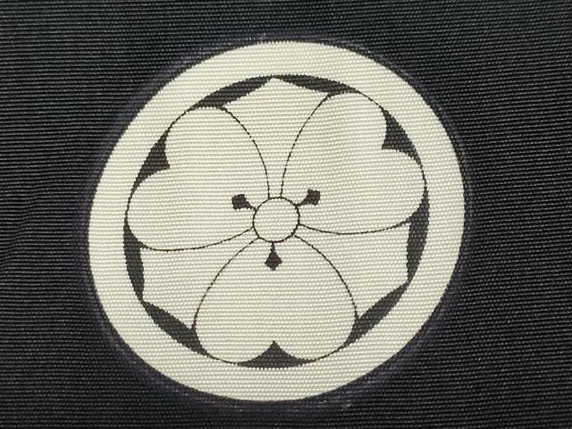 平和屋着物●男性 黒紋付 正絹 逸品 DABF1590ud
