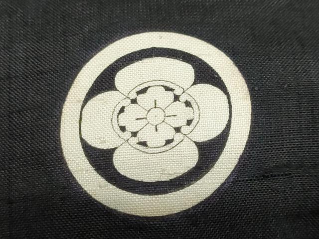 平和屋着物●男性 黒紋付 紬地 正絹 逸品 DABF1594ud