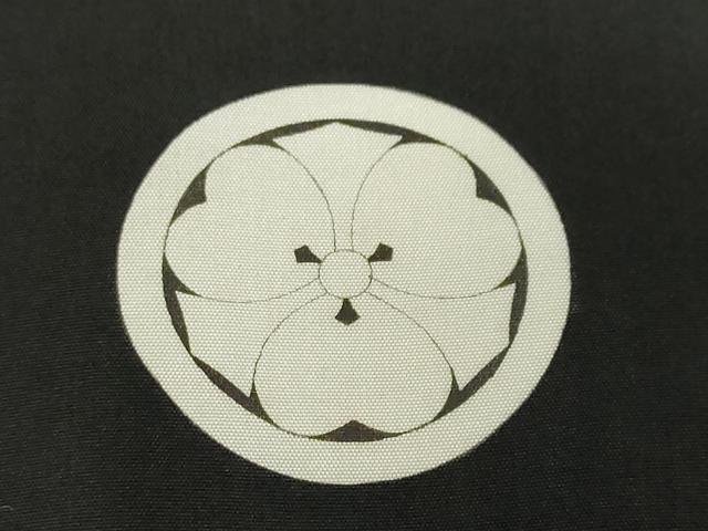 平和屋着物●男性 黒紋付 正絹 逸品 DABF1596ud
