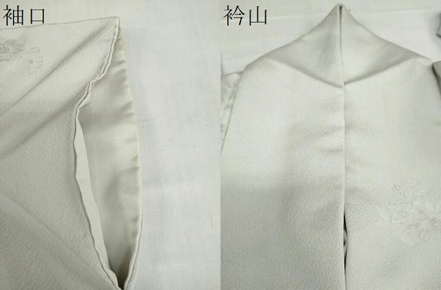 平和屋着物●小紋 舞桜文 銀糸 洗える着物 DABF1609ud