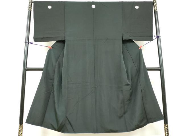 平和屋着物●男性 黒紋付 正絹 逸品 DABF1612ud