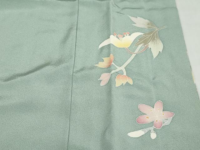 平和屋着物●京加賀友禅 百貫石峰 訪問着 草花文 正絹 逸品 DABF1616ud