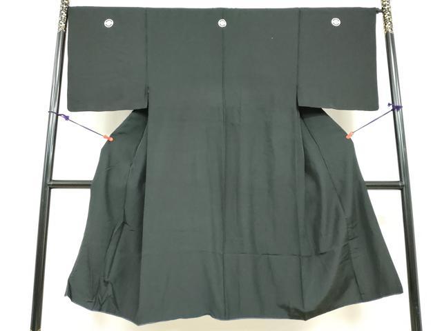 平和屋着物●男性 黒紋付 正絹 逸品 DABF1621ud