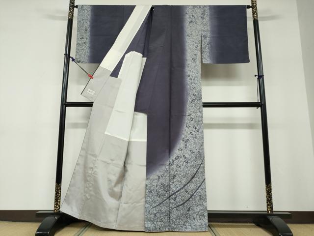 平和屋着物●本場染大島紬 訪問着 背抜き仕立て 舞桜文 やまと誂製 正絹 逸品 DABF1622ud