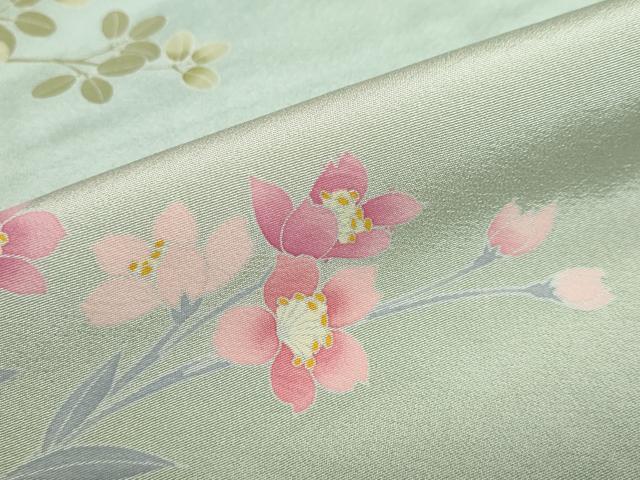 平和屋着物●訪問着 友禅 作家物 草花文 暈し染め 正絹 逸品 未使用 DABF1624ud
