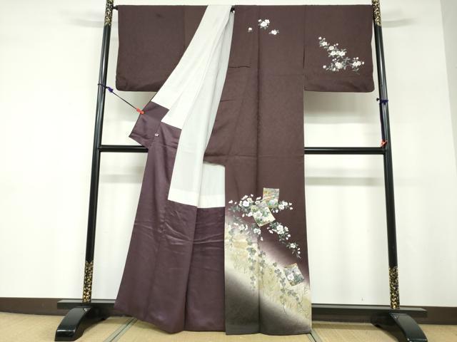 平和屋着物●訪問着 色紙重ね草花文 暈し染め 金銀彩 さが美扱い 正絹 逸品 DABF1625ud