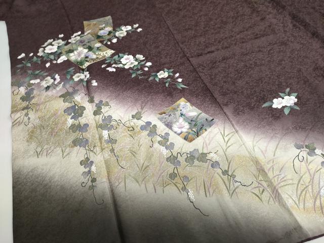 平和屋着物●訪問着 色紙重ね草花文 暈し染め 金銀彩 さが美扱い 正絹 逸品 DABF1625ud