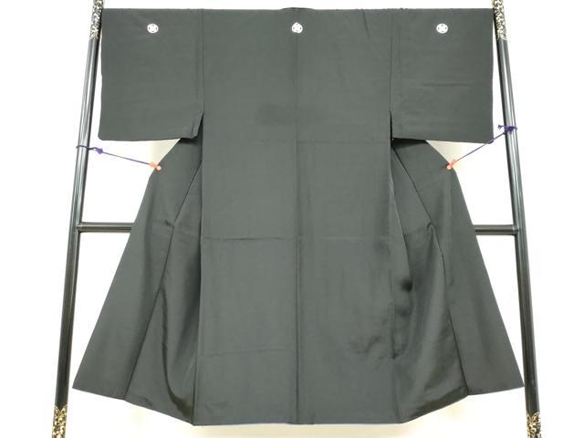 平和屋着物●男性 黒紋付 正絹 逸品 DABF1626ud