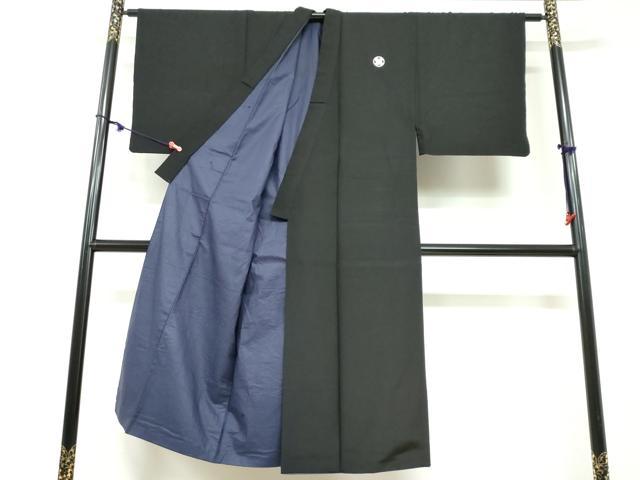 平和屋着物●男性 黒紋付 正絹 逸品 DABF1626ud