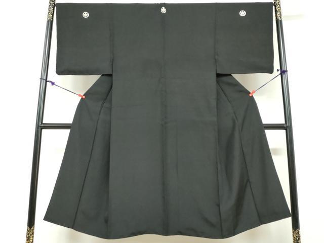 平和屋着物●男性 黒紋付 正絹 逸品 DABF1627ud