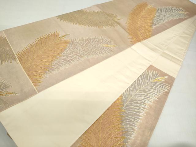 平和屋着物◎六通柄袋帯 瑞祥若松文 金銀糸 正絹 逸品 DABF1641ud