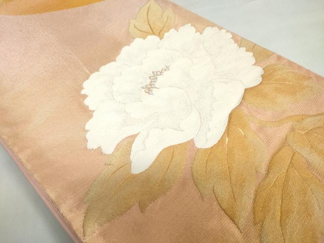 平和屋着物◎六通柄袋帯 草花文 金銀糸 正絹 逸品 DABF1680ud
