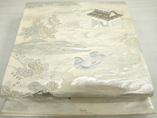 平和屋着物◎六通柄袋帯 大内華苑 九百プラチナ二重箔 正絹 逸品 DABF1705ud