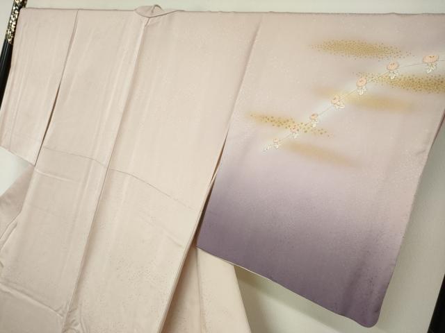 平和屋着物●訪問着 刺繍 枝花文 暈し染め 金彩 正絹 逸品 DABF1731ud
