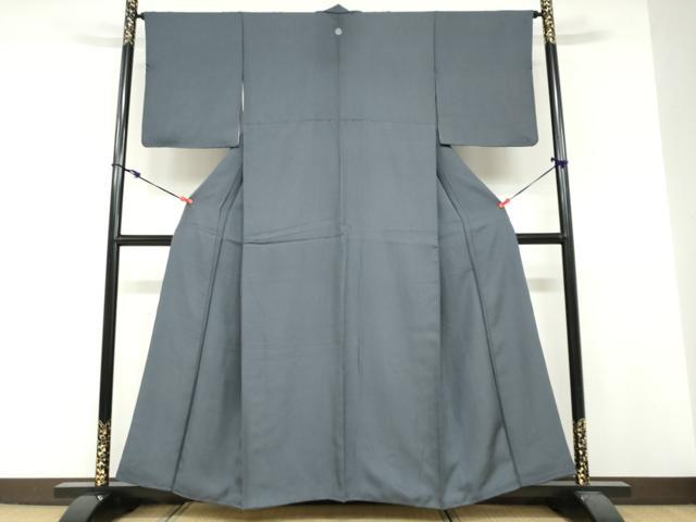 平和屋着物●上質な色無地 紗綾型地紋 羊羹色 正絹 逸品 DABF1736ud
