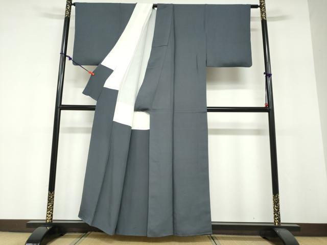 平和屋着物●上質な色無地 紗綾型地紋 羊羹色 正絹 逸品 DABF1736ud