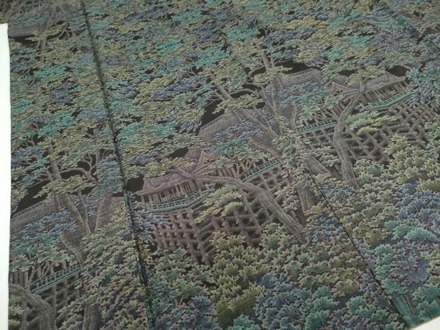 平和屋着物●都喜ヱ門 本場大島紬 9マルキ 樹林風景文 藤絹織物謹製 正絹 逸品 DABF1741ud