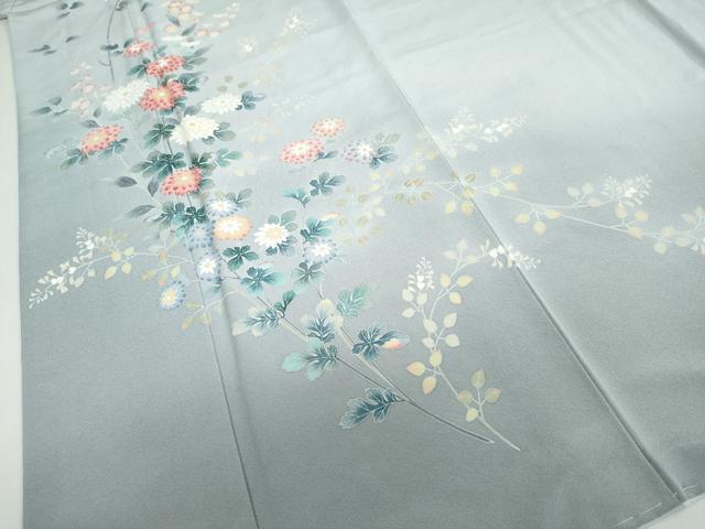 平和屋着物●訪問着 友禅 草花文 暈し染め 正絹 逸品 未使用 DABF1744ud