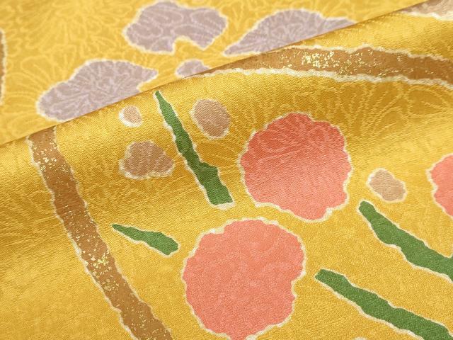 平和屋着物●豪華振袖・長襦袢(袷)セット 草花文 金彩 半衿刺繍 正絹 逸品 DABF1747ud