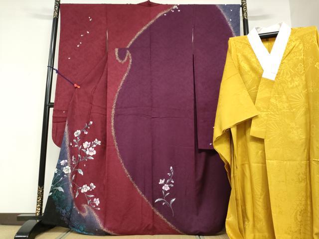 平和屋着物●豪華振袖・長襦袢(無双仕立て)セット 草花文 金彩 やまと誂製 正絹 逸品 DABF1748ud