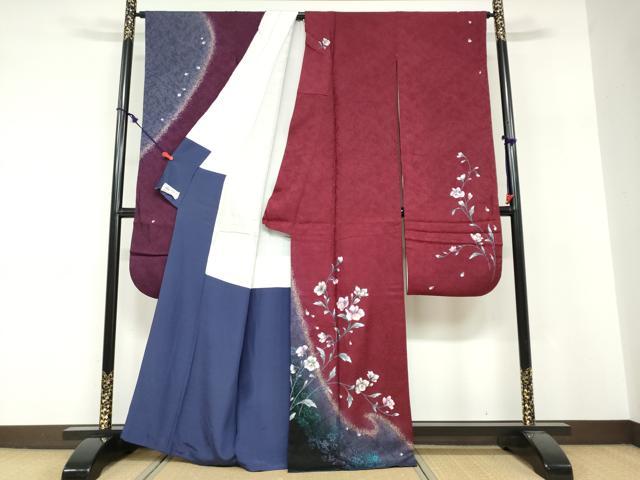 平和屋着物●豪華振袖・長襦袢(無双仕立て)セット 草花文 金彩 やまと誂製 正絹 逸品 DABF1748ud