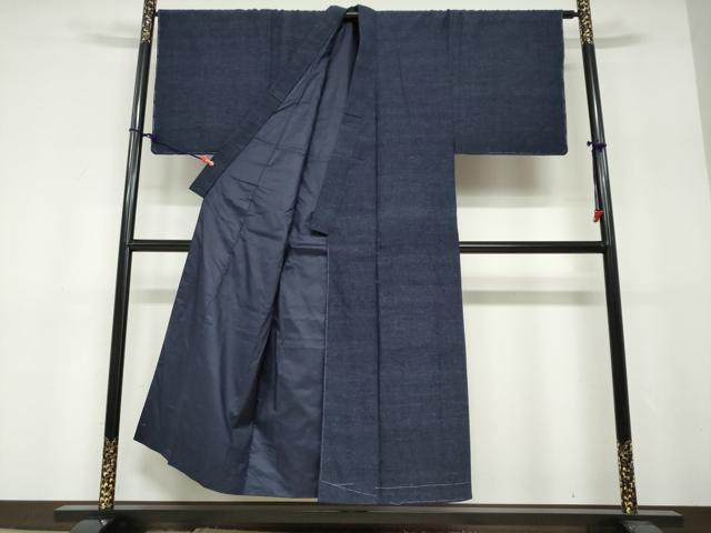 平和屋着物●男性 結城紬 アンサンブル 長羽織 杢 霞文 正絹 逸品 未使用 DABF1749ud