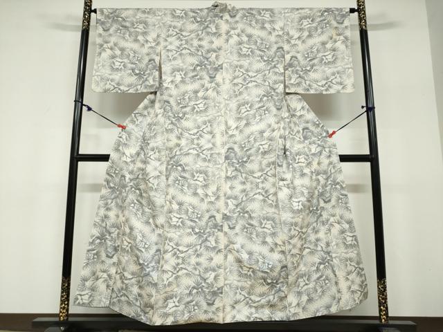 平和屋着物●本場大島紬 白大島 7マルキ 総絣 枝松文 正絹 逸品 DABF1752ud