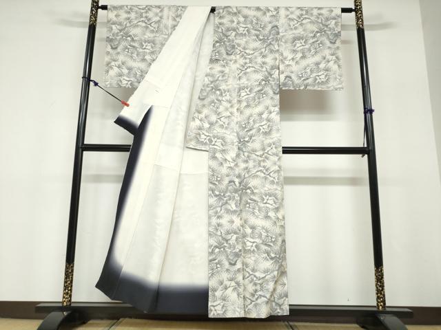 平和屋着物●本場大島紬 白大島 7マルキ 総絣 枝松文 正絹 逸品 DABF1752ud