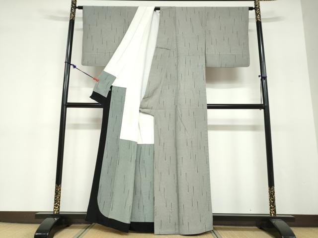 平和屋着物●江戸小紋 作家物 変わり縞 正絹 逸品 DABF1755ud