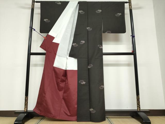平和屋着物●本場大島紬 地空き 9マルキ 地紙重ね文 正絹 逸品 DABF1759ud