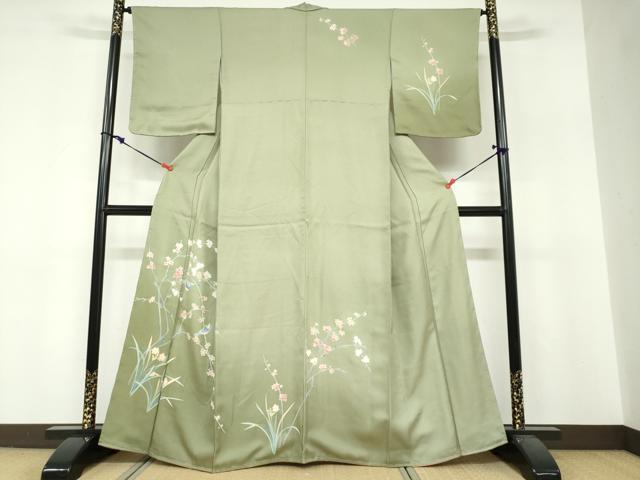 平和屋着物●訪問着 友禅 花鳥文 正絹 逸品 未使用 DABF1770ud