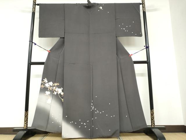 平和屋着物●訪問着 枝桜文 暈し染め 正絹 逸品 DABF1772ud