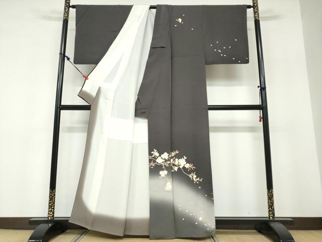 平和屋着物●訪問着 枝桜文 暈し染め 正絹 逸品 DABF1772ud