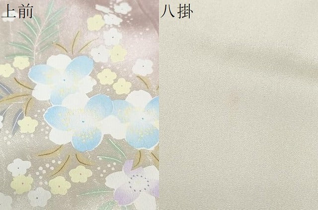 平和屋着物●訪問着 駒刺繍 楽器草花文 暈し染め 金銀彩 正絹 逸品 DABF1784ud