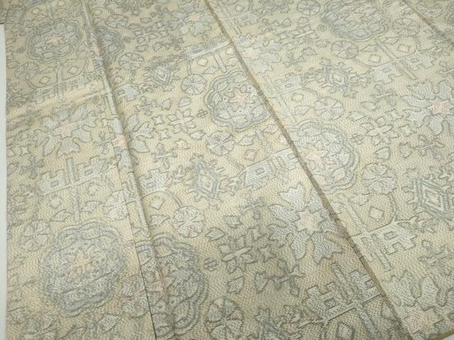 平和屋着物●本場大島紬 白大島 抽象文様 正絹 逸品 DABF1785ud