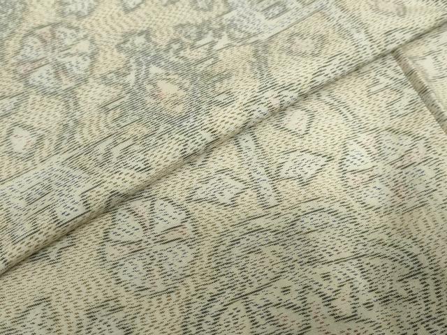 平和屋着物●本場大島紬 白大島 抽象文様 正絹 逸品 DABF1785ud