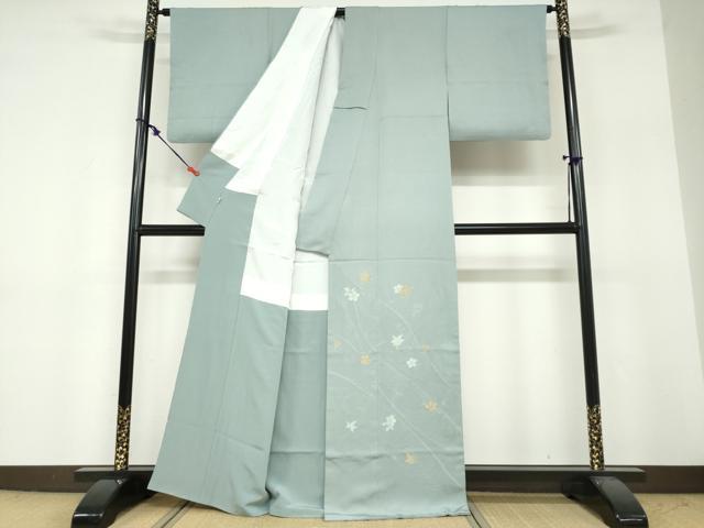 平和屋着物●豪華色留袖 寿光織 流水草花文 金糸 小田急百貨店扱い 正絹 逸品 DABF1790ud