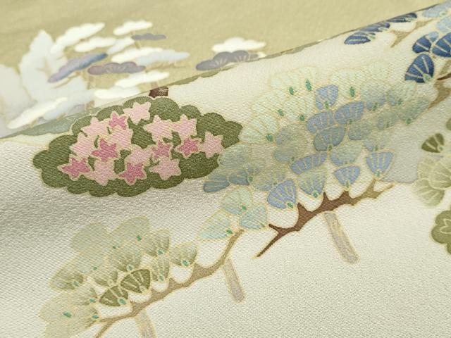 平和屋着物●豪華色留袖 友禅 作家物 風景草花文 暈し染め 正絹 逸品 DABF1794ud