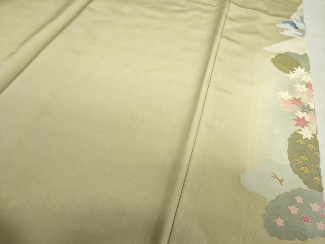 平和屋着物●豪華色留袖 友禅 作家物 風景草花文 暈し染め 正絹 逸品 DABF1794ud