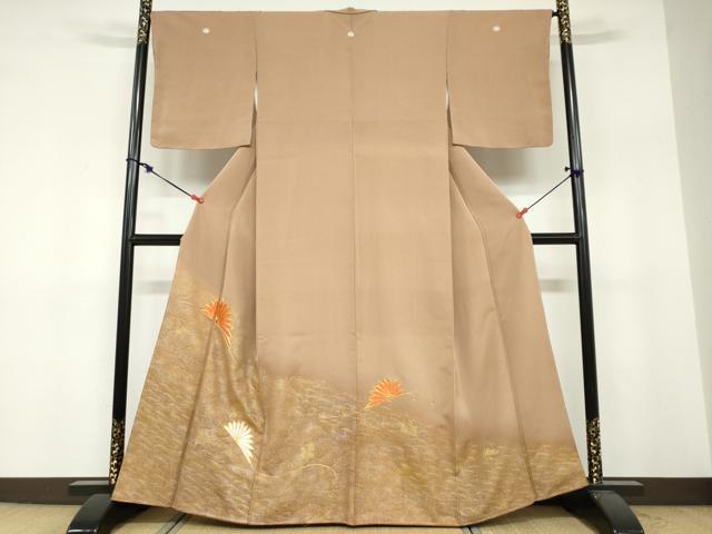 平和屋着物●豪華色留袖 駒刺繍 舞花文 金銀彩 正絹 逸品 未使用 DABF1795ud