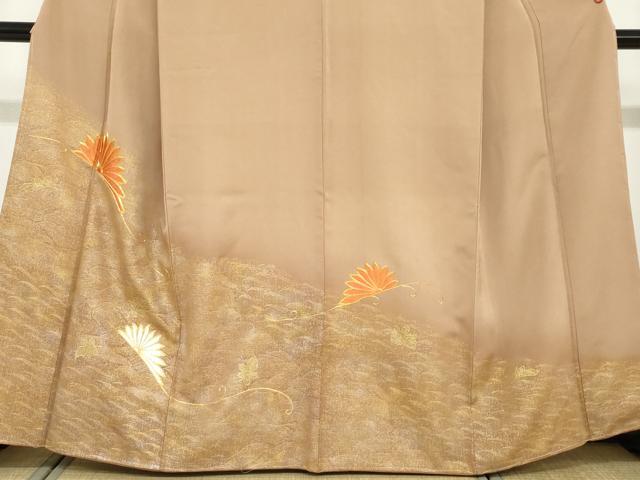 平和屋着物●豪華色留袖 駒刺繍 舞花文 金銀彩 正絹 逸品 未使用 DABF1795ud