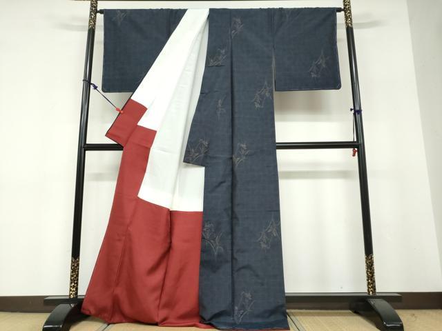 平和屋着物●本場大島紬 舞蝶文 正絹 逸品 未使用 DABF1801ud