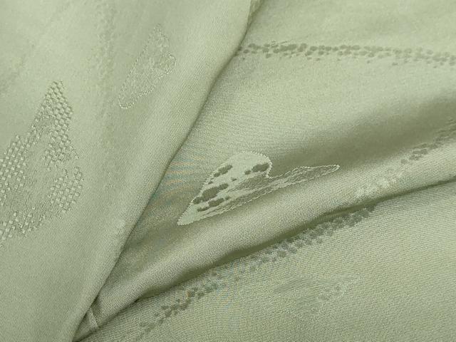平和屋着物●上質な色無地 霞地紋 麹塵色 正絹 逸品 DABF1802ud
