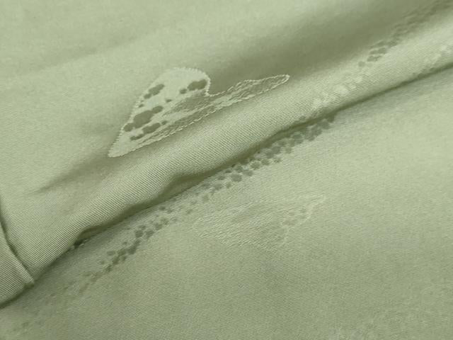 平和屋着物●上質な色無地 霞地紋 麹塵色 正絹 逸品 DABF1802ud