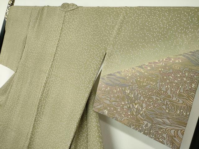 平和屋着物●訪問着 型染め 流水風景文 正絹 逸品 DABF1807ud