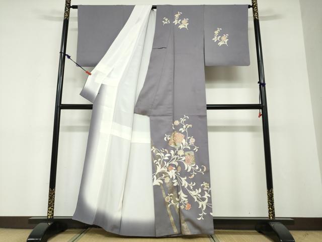 平和屋着物●訪問着 更紗花唐草文 金彩 阪急百貨店扱い 正絹 逸品 DABF1808ud