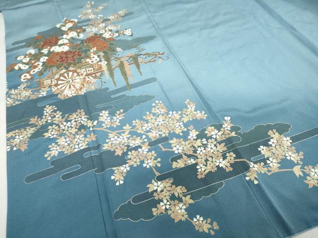 平和屋着物●豪華色留袖 花車文 暈し染め 金彩 正絹 逸品 DABF1816ud